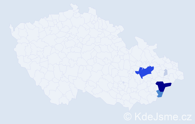Příjmení: 'Líňa', počet výskytů 24 v celé ČR
