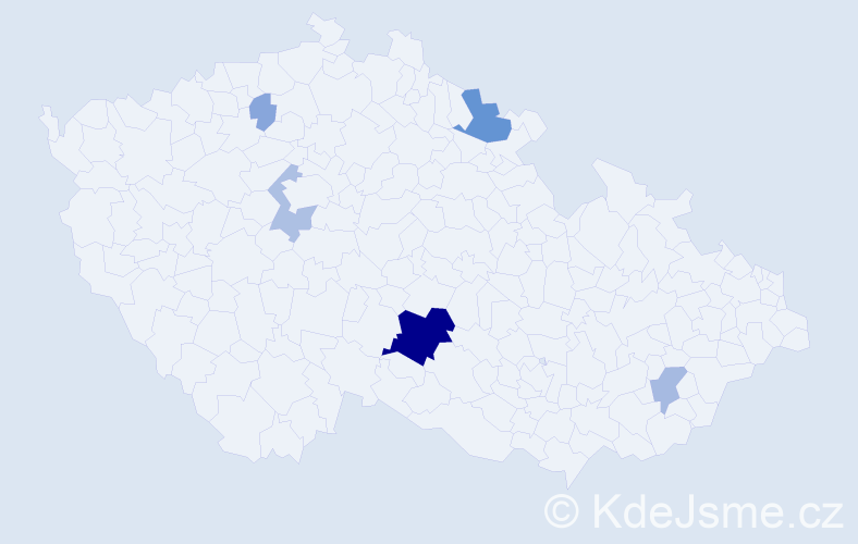 Příjmení: 'Pauzar', počet výskytů 22 v celé ČR