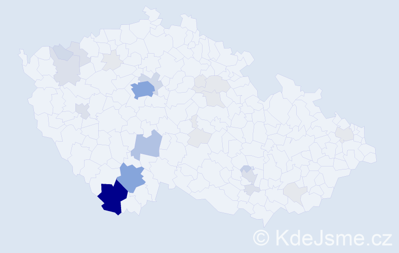 Příjmení: 'Perníková', počet výskytů 102 v celé ČR