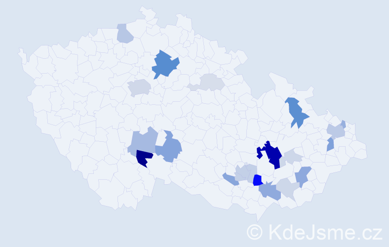 Příjmení: 'Mazouchová', počet výskytů 66 v celé ČR