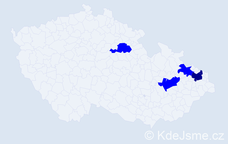 Příjmení: 'Rychtárová', počet výskytů 7 v celé ČR