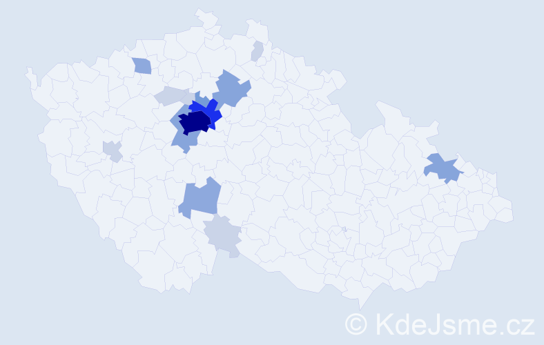 Příjmení: 'Koliandr', počet výskytů 44 v celé ČR