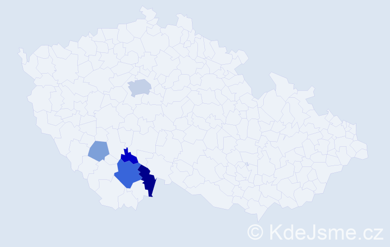 Příjmení: 'Auská', počet výskytů 14 v celé ČR