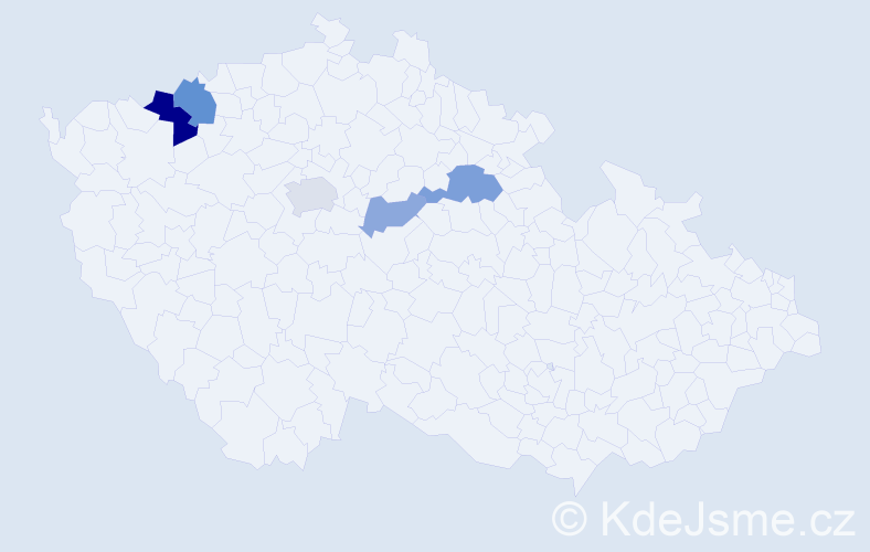 Příjmení: 'Kleinanderová', počet výskytů 10 v celé ČR