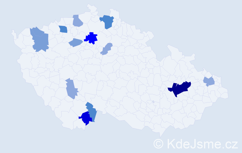 Příjmení: 'Huličková', počet výskytů 37 v celé ČR