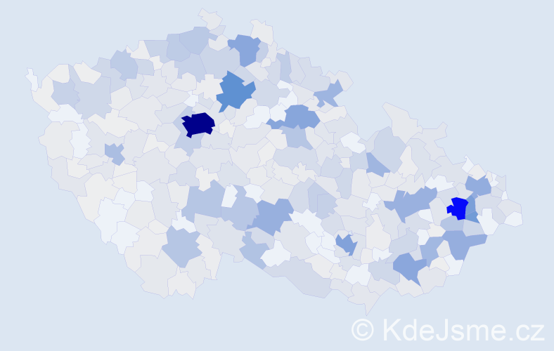 Příjmení: 'Bartoňová', počet výskytů 2445 v celé ČR