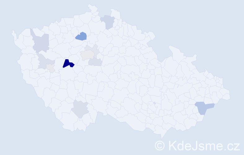 Příjmení: 'Korejčíková', počet výskytů 33 v celé ČR
