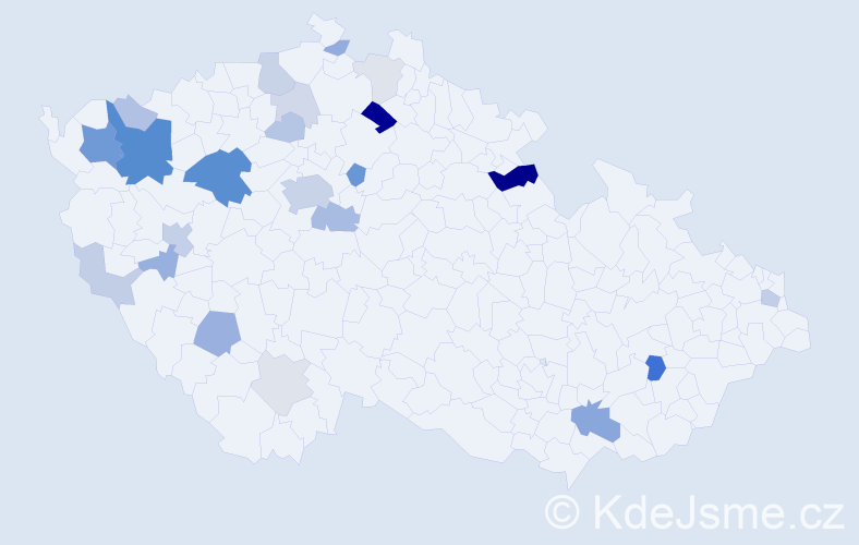 Příjmení: 'Pacourek', počet výskytů 71 v celé ČR