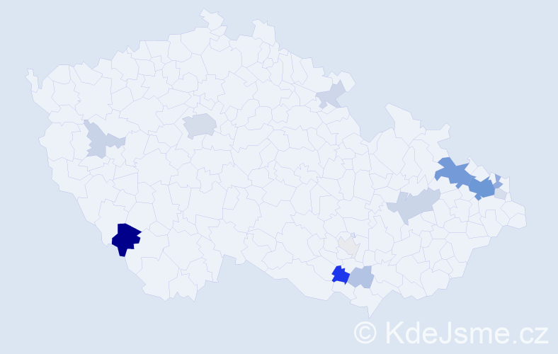 Příjmení: 'Piech', počet výskytů 46 v celé ČR