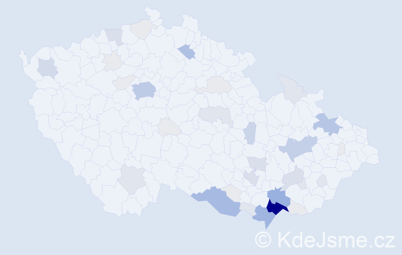 Příjmení: 'Ištvánek', počet výskytů 172 v celé ČR