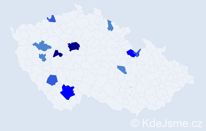 Příjmení: 'Bajt', počet výskytů 35 v celé ČR