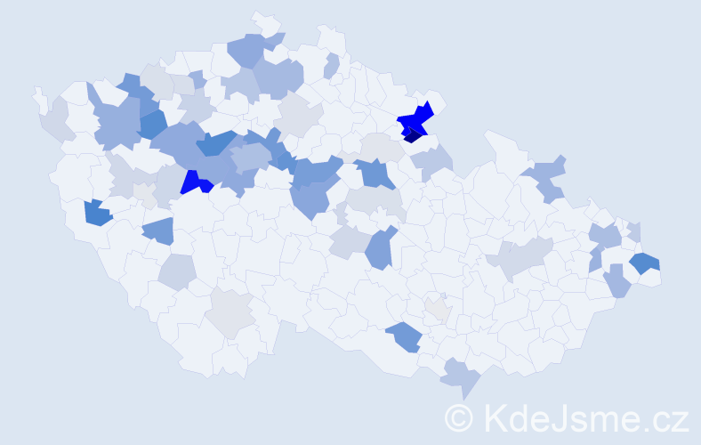 Příjmení: 'Kaufmanová', počet výskytů 172 v celé ČR