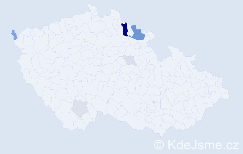Příjmení: 'Klázarová', počet výskytů 13 v celé ČR