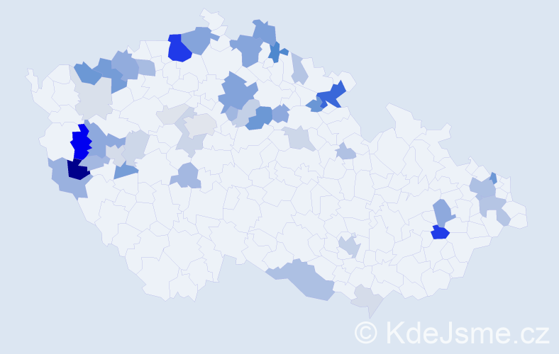 Příjmení: 'Budai', počet výskytů 135 v celé ČR