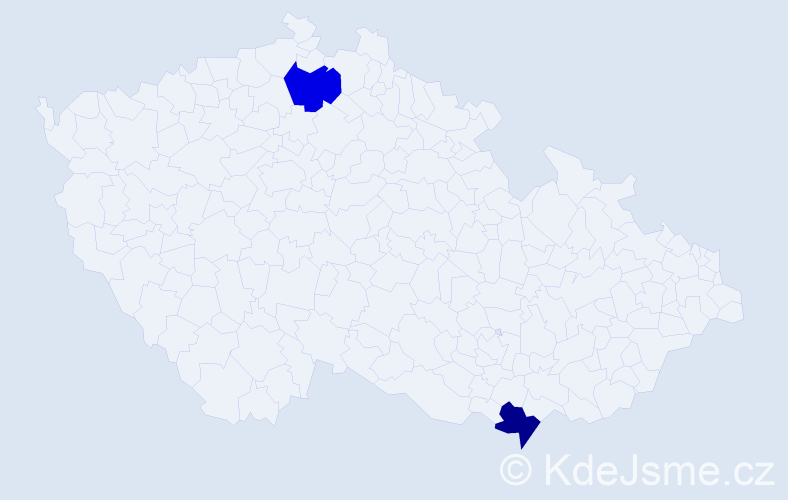 Příjmení: 'Zaliberová', počet výskytů 6 v celé ČR