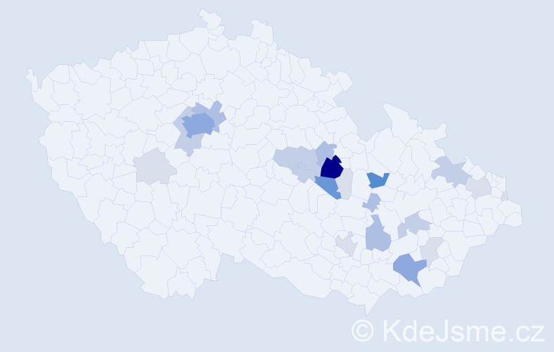 Příjmení: 'Hubinka', počet výskytů 76 v celé ČR