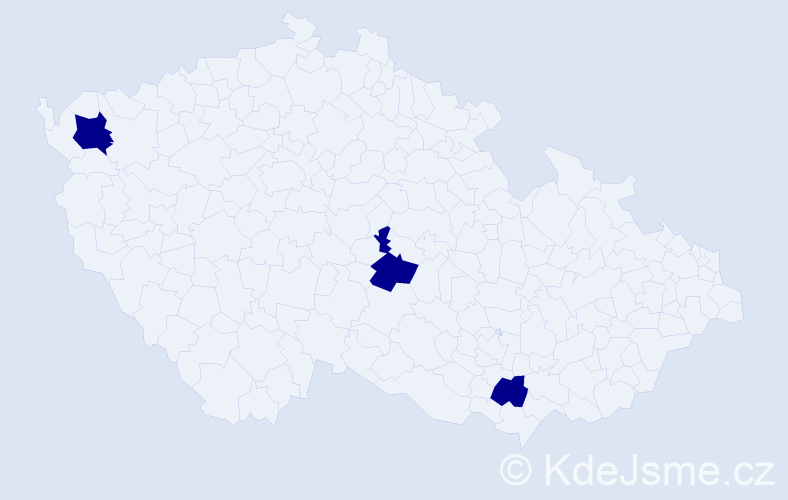 Příjmení: 'Podešt', počet výskytů 3 v celé ČR