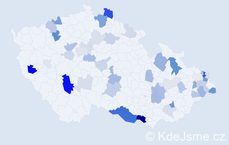 Příjmení: 'Kochanová', počet výskytů 114 v celé ČR
