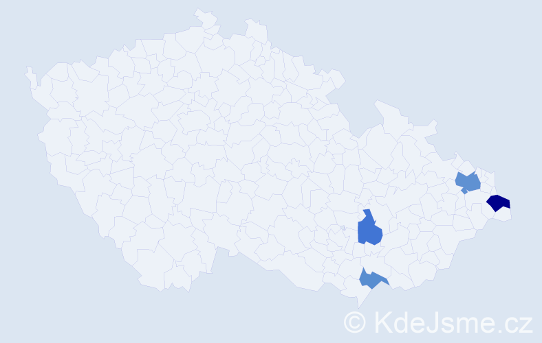Příjmení: 'Potiorková', počet výskytů 7 v celé ČR