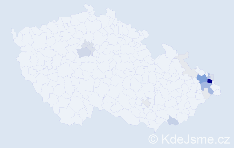 Příjmení: 'Slonka', počet výskytů 88 v celé ČR