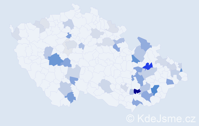 Příjmení: 'Skalička', počet výskytů 144 v celé ČR