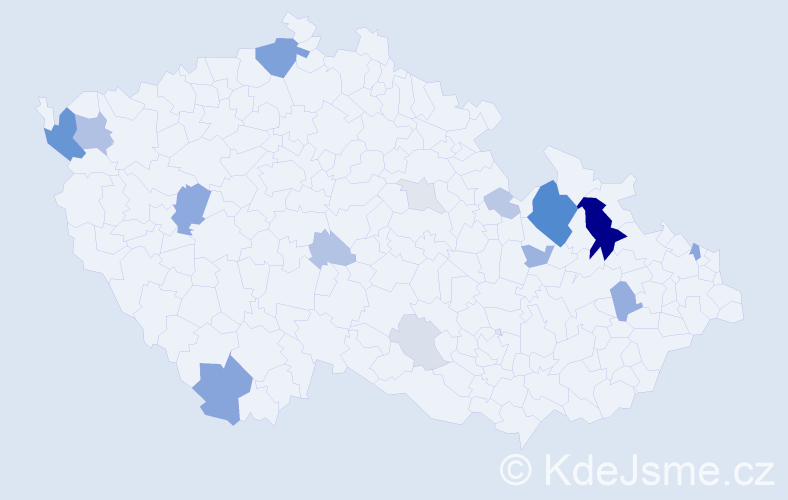 Příjmení: 'Košik', počet výskytů 52 v celé ČR