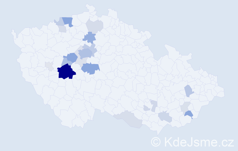 Příjmení: 'Havrlíková', počet výskytů 66 v celé ČR