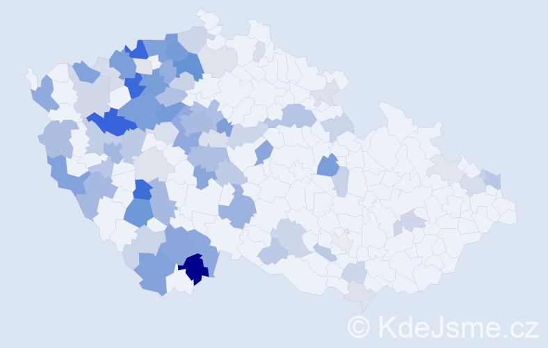 Příjmení: 'Kopta', počet výskytů 253 v celé ČR