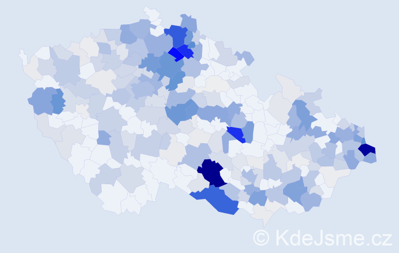 Příjmení: 'Bobek', počet výskytů 1207 v celé ČR