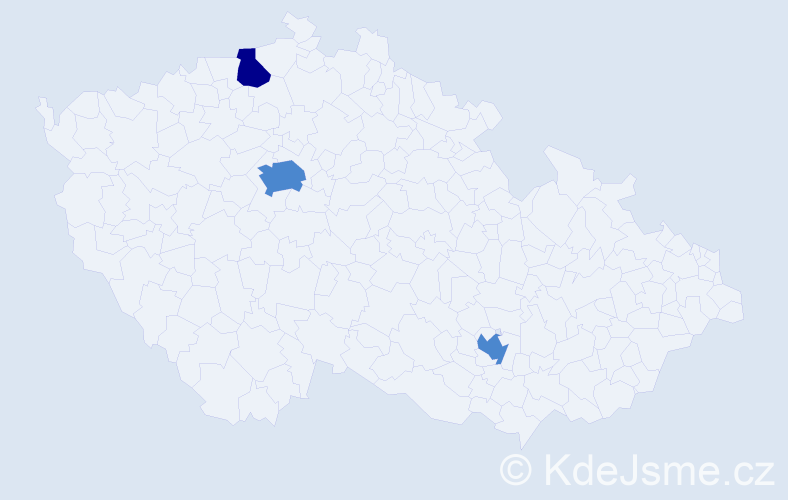 Příjmení: 'Worel', počet výskytů 5 v celé ČR