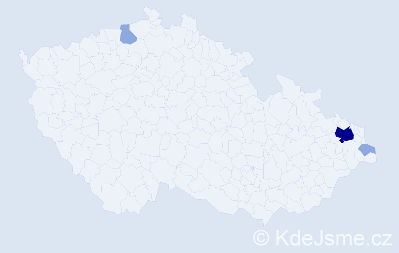 Příjmení: 'Menkinová', počet výskytů 8 v celé ČR