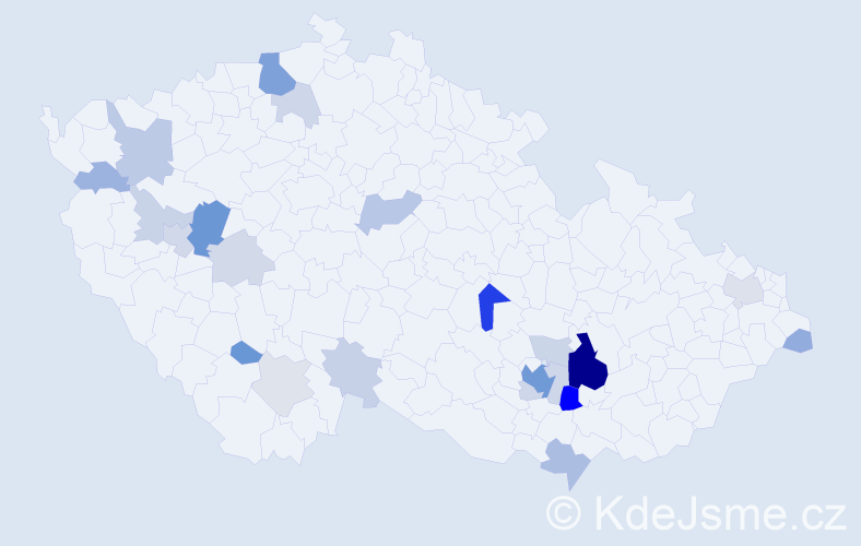 Příjmení: 'Kreutzer', počet výskytů 67 v celé ČR