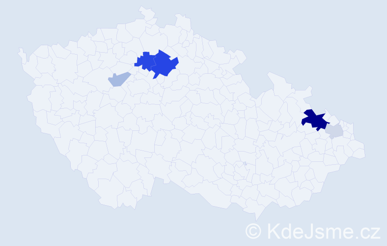 Příjmení: 'Kimplová', počet výskytů 14 v celé ČR