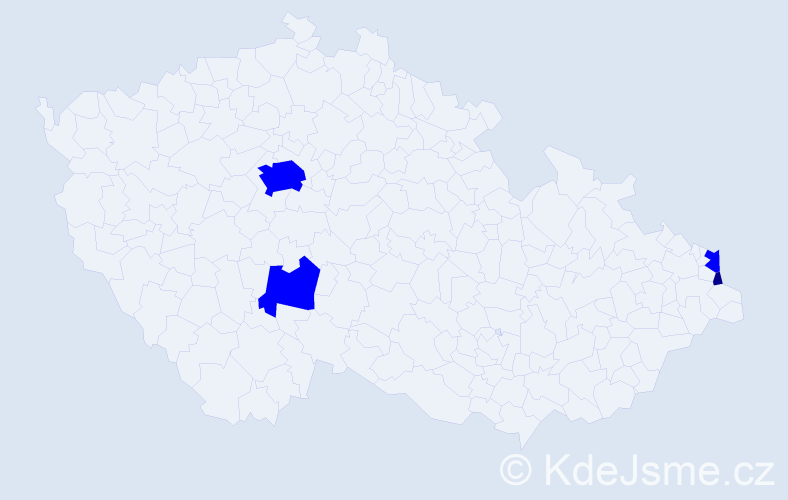 Příjmení: 'Mirowski', počet výskytů 5 v celé ČR