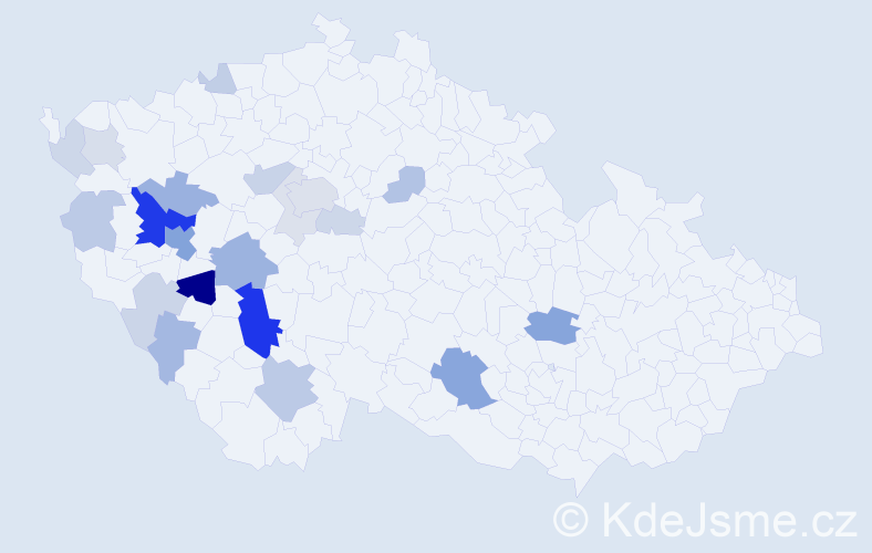 Příjmení: 'Cízl', počet výskytů 61 v celé ČR