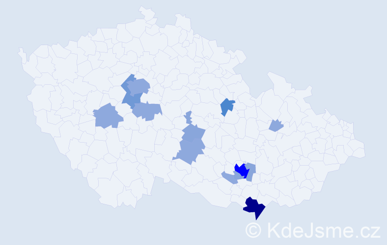 Příjmení: 'Kepertová', počet výskytů 33 v celé ČR