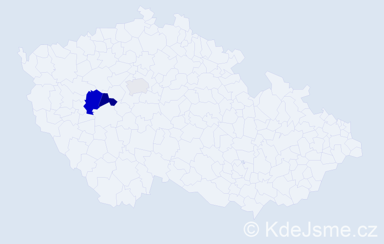 Příjmení: 'Pernegrová', počet výskytů 6 v celé ČR