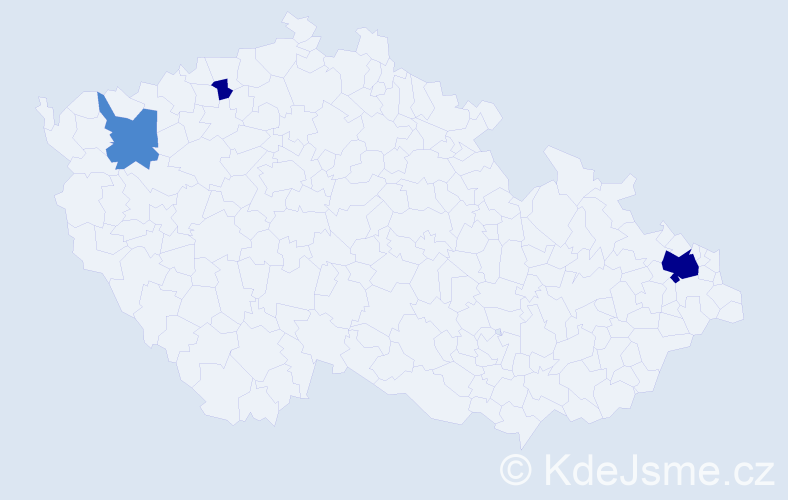Příjmení: 'Dic', počet výskytů 7 v celé ČR