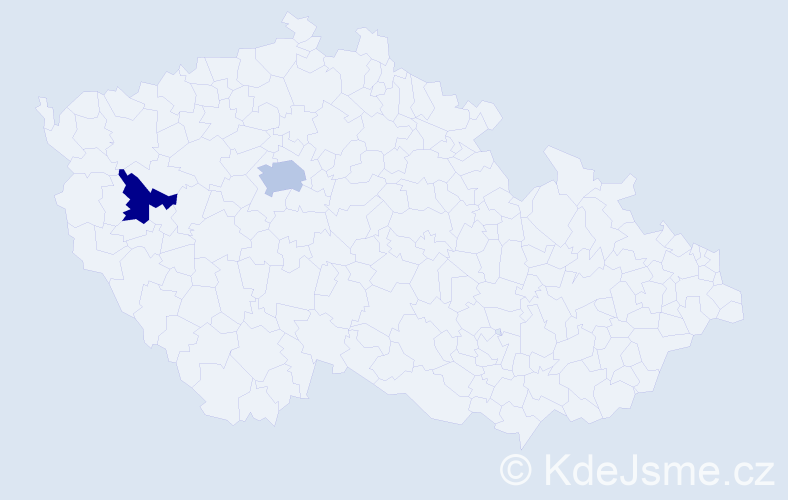 Příjmení: 'Tlstá', počet výskytů 5 v celé ČR