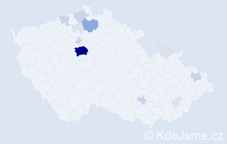 Příjmení: 'Kovačević', počet výskytů 44 v celé ČR