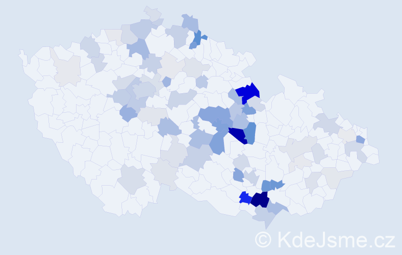 Příjmení: 'Koráb', počet výskytů 240 v celé ČR