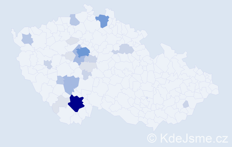 Příjmení: 'Čalounová', počet výskytů 78 v celé ČR
