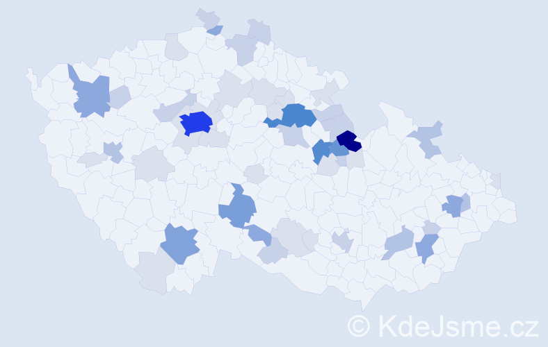 Příjmení: 'Vychytilová', počet výskytů 164 v celé ČR