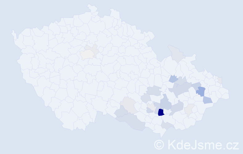 Příjmení: 'Šebečková', počet výskytů 61 v celé ČR