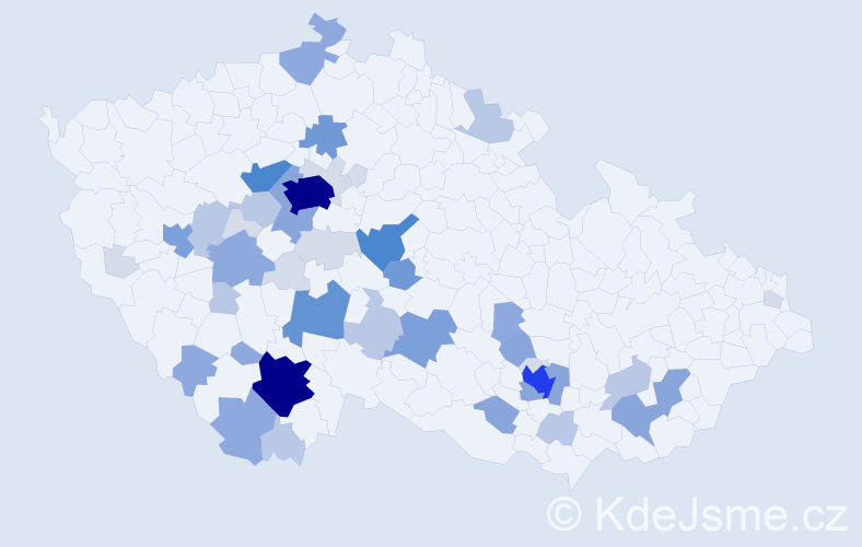 Příjmení: 'Dudák', počet výskytů 164 v celé ČR