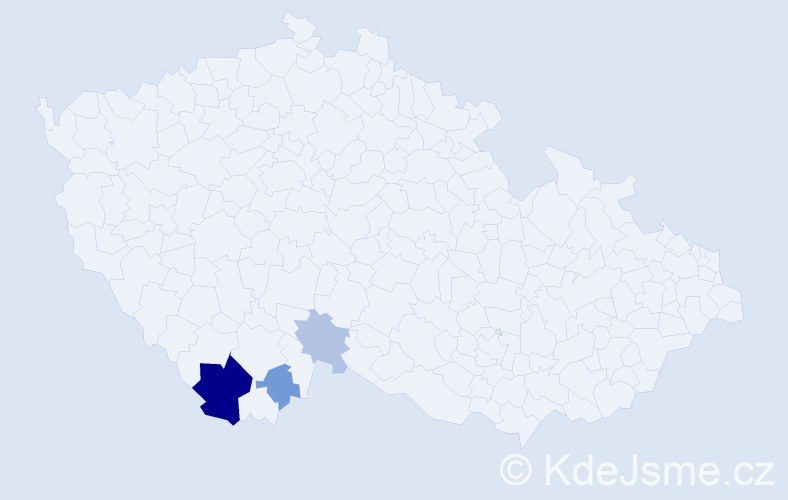 Příjmení: 'Valicsek', počet výskytů 9 v celé ČR
