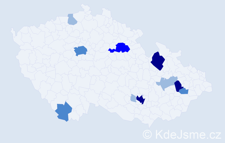 Příjmení: 'Vychopeňová', počet výskytů 24 v celé ČR
