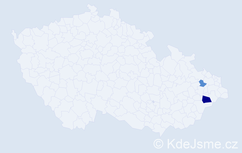 Příjmení: 'Kýška', počet výskytů 4 v celé ČR