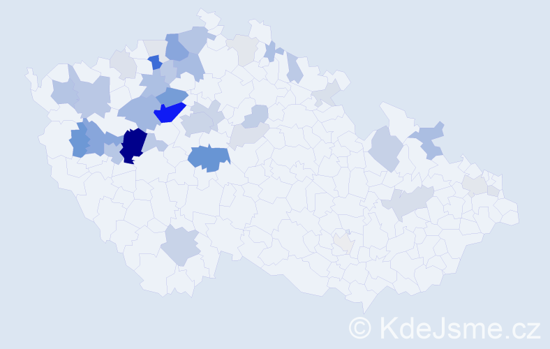 Příjmení: 'Poch', počet výskytů 131 v celé ČR