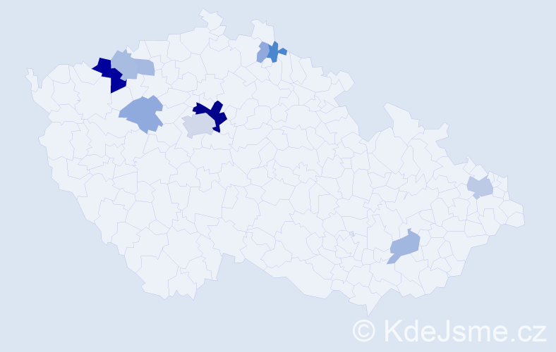 Příjmení: 'Kenderová', počet výskytů 23 v celé ČR